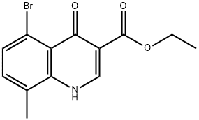 3-Quinolinecarboxylic acid, 5-bromo-1,4-dihydro-8-methyl-4-oxo-, ethyl ester Struktur