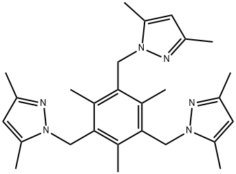 1H-Pyrazole, 1,1',1''-[(2,4,6-trimethyl-1,3,5-benzenetriyl)tris(methylene)]tris[3,5-dimethyl- Struktur