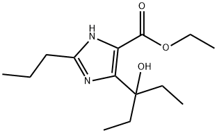 1H-Imidazole-5-carboxylic acid, 4-(1-ethyl-1-hydroxypropyl)-2-propyl-, ethyl ester Struktur