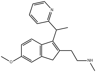 6-Methoxy-N-methyl-3-[1-(2-pyridinyl)ethyl]-1H-indene-2-ethanamine Struktur