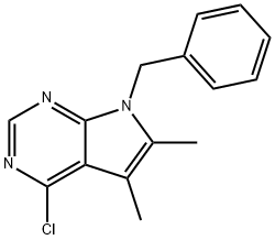 7H-Pyrrolo[2,3-d]pyrimidine, 4-chloro-5,6-dimethyl-7-(phenylmethyl)- Struktur