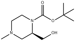 tert-Butyl (R)-2-(hydroxymethyl)-4-methylpiperazine-1-carboxylate Struktur