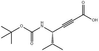 2-Hexynoic acid, 4-[[(1,1-dimethylethoxy)carbonyl]amino]-5-methyl-, (4S)- Struktur