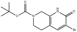 1,7-Naphthyridine-7(1H)-carboxylic acid, 3-bromo-2,5,6,8-tetrahydro-2-oxo-, 1,1-dimethylethyl ester Struktur