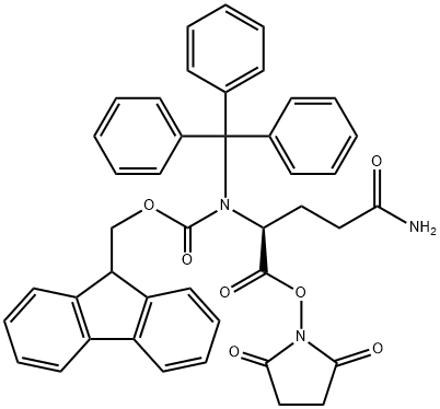 L-Glutamine, N2-[(9H-fluoren-9-ylmethoxy)carbonyl]-N-(triphenylmethyl)-, 2,5-dioxo-1-pyrrolidinyl ester Struktur