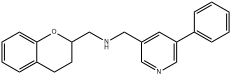 3-Pyridinemethanamine, N-[(3,4-dihydro-2H-1-benzopyran-2-yl)methyl]-5-phenyl- Struktur