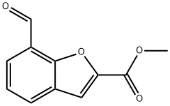 2-Benzofurancarboxylic acid, 7-formyl-, methyl ester Struktur