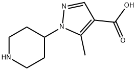 1H-Pyrazole-4-carboxylic acid, 5-methyl-1-(4-piperidinyl)- Struktur