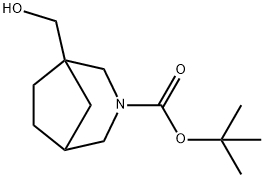 tert-butyl 1-(hydroxymethyl)-3-azabicyclo[3.2.1]octane-3-carboxylate Struktur