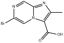 Imidazo[1,2-a]pyrazine-3-carboxylic acid, 6-bromo-2-methyl- Struktur