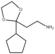 2-(2-cyclopentyl-1,3-dioxolan-2-yl)ethan-1-amine Struktur