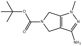 Pyrrolo[3,4-c]pyrazole-5(1H)-carboxylic acid, 3-amino-4,6-dihydro-1-methyl-, 1,1-dimethylethyl ester Struktur