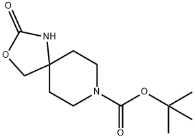 3-Oxa-1,8-diazaspiro[4.5]decane-8-carboxylic acid, 2-oxo-, 1,1-dimethylethyl ester Struktur