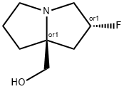 1H-Pyrrolizine-7a(5H)-methanol, 2-fluorotetrahydro-, (2R,7aS)-rel- Struktur