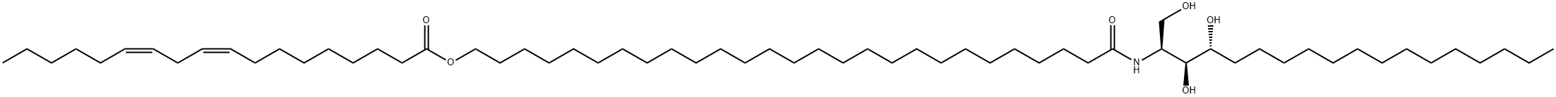 9,12-Octadecadienoic acid, 27-[[2,3-dihydroxy-1-(hydroxymethyl)heptadecyl]amino]-27-oxoheptacosyl ester, [1S-[1R*(9Z,12Z),2R*,3S*]]- (9CI) Struktur