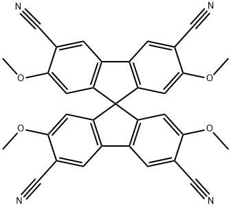 9,9'-Spirobi[9H-fluorene]-3,3',6,6'-tetracarbonitrile, 2,2',7,7'-tetramethoxy- Struktur