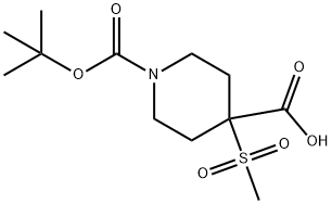 1,4-Piperidinedicarboxylic acid, 4-(methylsulfonyl)-, 1-(1,1-dimethylethyl) ester Struktur