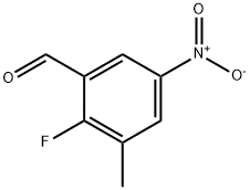 2-fluoro-3-methyl-5-nitrobenzaldehyde Struktur