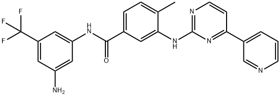 N-(3-Amino-5-(trifluoromethyl)phenyl)-4-methyl-3-((4-(pyridin-3-yl)pyrimidin-2-yl)amino)benzamide Struktur