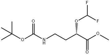 Butanoic acid, 2-(difluoromethoxy)-4-[[(1,1-dimethylethoxy)carbonyl]amino]-, methyl ester, (2S)- Struktur