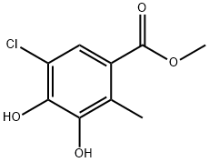 Benzoic acid, 5-chloro-3,4-dihydroxy-2-methyl-, methyl ester Struktur