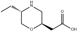 2-Morpholineaceticacid,5-ethyl-,(2R-trans)- Struktur