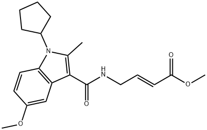 methyl 4-[(1-cyclopentyl-5-methoxy-2-methyl-1H-indol-3-yl)formamido]but-2-enoate Struktur