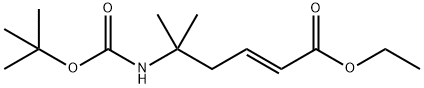 2-Hexenoic acid, 5-[[(1,1-dimethylethoxy)carbonyl]amino]-5-methyl-, ethyl ester, (2E)- Struktur