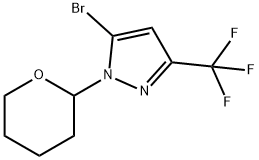 1H-Pyrazole, 5-bromo-1-(tetrahydro-2H-pyran-2-yl)-3-(trifluoromethyl)- Struktur