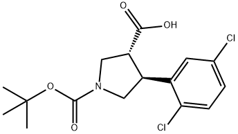 (3R,4S)-1-(tert-butoxycarbonyl)-4-(2,5-dichlorophenyl)-3-pyrrolidinecarboxylic acid Struktur