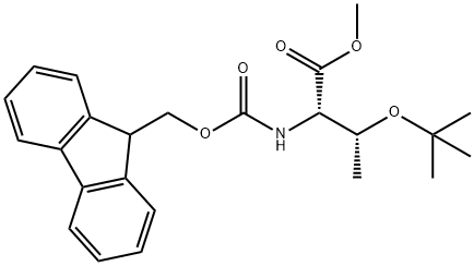 L-Threonine, O-(1,1-dimethylethyl)-N-[(9H-fluoren-9-ylmethoxy)carbonyl]-, methyl ester Struktur