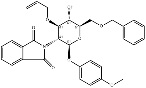 4-Methoxyphenyl 3-O-Allyl-6-O-benzyl-2-deoxy-2-phthalimido-beta-D-glucopyranoside Struktur