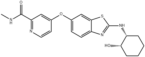 2-Pyridinecarboxamide, 4-[[2-[[(1R,2S)-2-hydroxycyclohexyl]amino]-6-benzothiazolyl]oxy]-N-methyl- Struktur