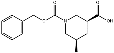 1,3-Piperidinedicarboxylic acid, 5-methyl-, 1-(phenylmethyl) ester, (3S,5R)- Struktur