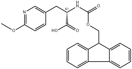 (2S)-2-({[(9H-fluoren-9-yl)methoxy]carbonyl}amino)-3-(6-methoxypyridin-3-yl)propanoic acid Struktur