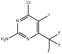 2-Pyrimidinamine, 4-chloro-5-iodo-6-(trifluoromethyl)- Struktur