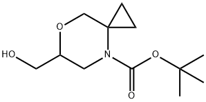 7-Oxa-4-azaspiro[2.5]octane-4-carboxylic acid, 6-(hydroxymethyl)-, 1,1-dimethylethyl ester Struktur