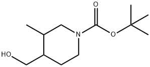 1-Piperidinecarboxylic acid, 4-(hydroxymethyl)-3-methyl-, 1,1-dimethylethyl ester Struktur