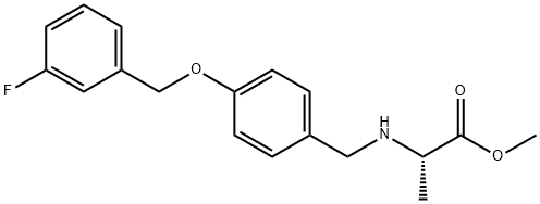 L-Alanine, N-[[4-[(3-fluorophenyl)methoxy]phenyl]methyl]-, methyl ester Struktur