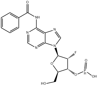 N-Benzoyl-2'-deoxy-2'-fluoroadenosine, 3'-(hydrogen phosphonate) Struktur