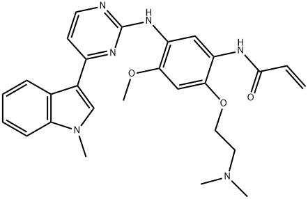 2-Propenamide, N-[2-[2-(dimethylamino)ethoxy]-4-methoxy-5-[[4-(1-methyl-1H-indol-3-yl)-2-pyrimidinyl]amino]phenyl]- Struktur