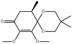 1,5-Dioxaspiro[5.5]undec-7-en-9-one, 7,8-dimethoxy-3,3,11-trimethyl-, (11R)- Struktur