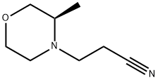 4-Morpholinepropanenitrile, 3-methyl-, (3R)- Struktur