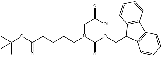 Pentanoic acid, 5-[(carboxymethyl)[(9H-fluoren-9-ylmethoxy)carbonyl]amino]-, 1-(1,1-dimethylethyl) ester Struktur