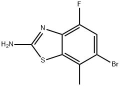 6-bromo-4-fluoro-7-methyl-1,3-benzothiazol-2-amine Struktur