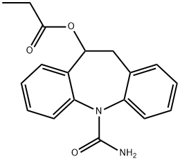 5H-Dibenz[b,f]azepine-5-carboxamide, 10,11-dihydro-10-(1-oxopropoxy)- Struktur