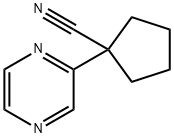 Cyclopentanecarbonitrile, 1-(2-pyrazinyl)- Struktur