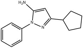 1H-Pyrazol-5-amine, 3-cyclopentyl-1-phenyl- Struktur