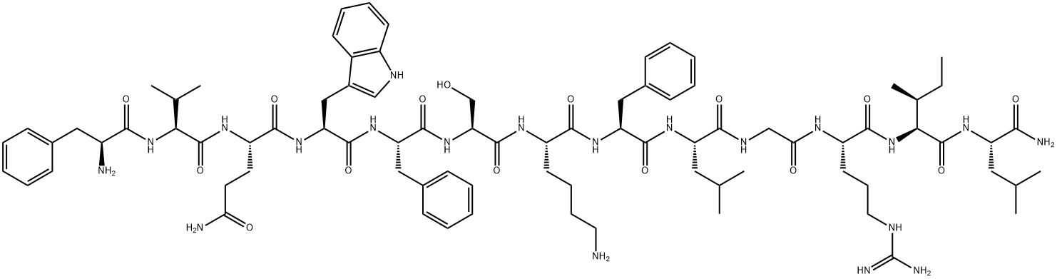 L-Leucinamide, L-phenylalanyl-L-valyl-L-glutaminyl-L-tryptophyl-L-phenylalanyl-L-seryl-L-lysyl-L-phenylalanyl-L-leucylglycyl-L-arginyl-L-isoleucyl- Struktur