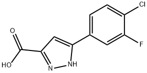 3-(4-chloro-3-fluorophenyl)-1H-pyrazole-5-carboxylic acid Struktur